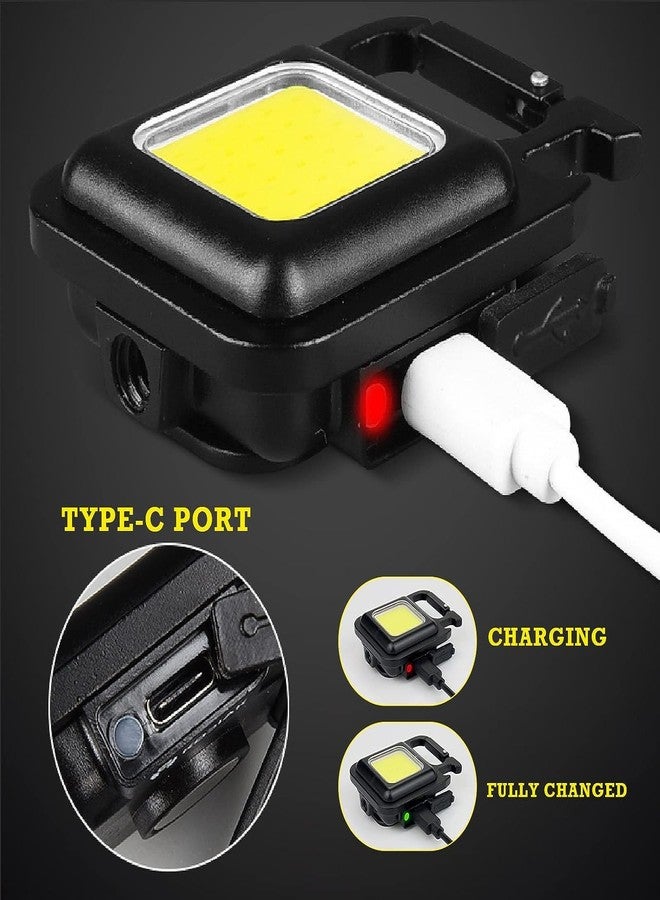 Sument Emergency Lights Rechargeable 1000 Lumens Multifunctional Keychain Flashlight Mechanic Light Waterproof Torch with 3 Modes with Flip Holder, Bottle Opener and Magnetic Base for Camping & Hiking - Image 4